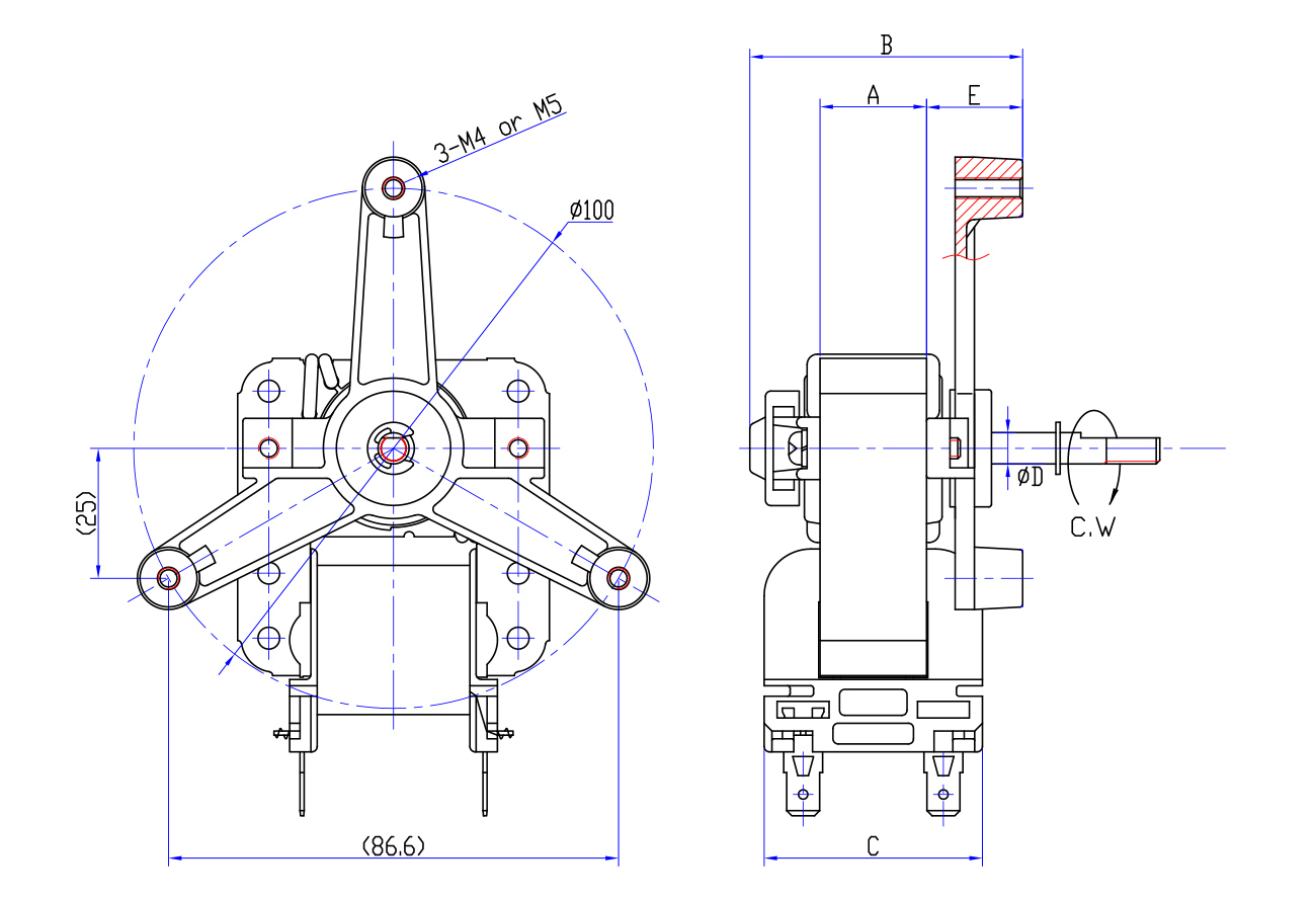 空氣烤箱電機(jī)R61-16-雙速)電機(jī)外形圖dwg.jpg